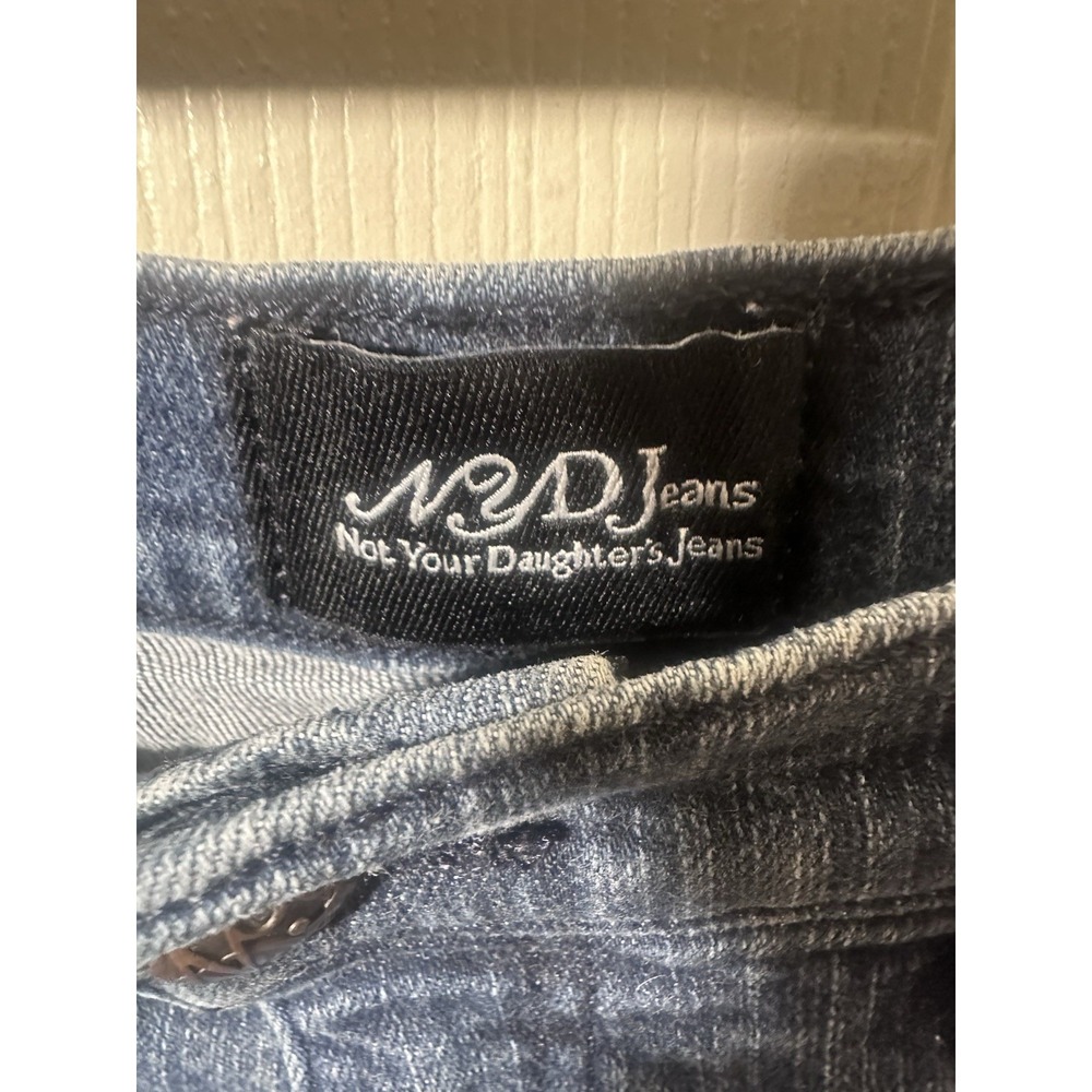 NYDJ Women's 8P Petite Dark Wash Straight Leg Stretch Jeans Lift Tuck USA - Picture 5 of 8